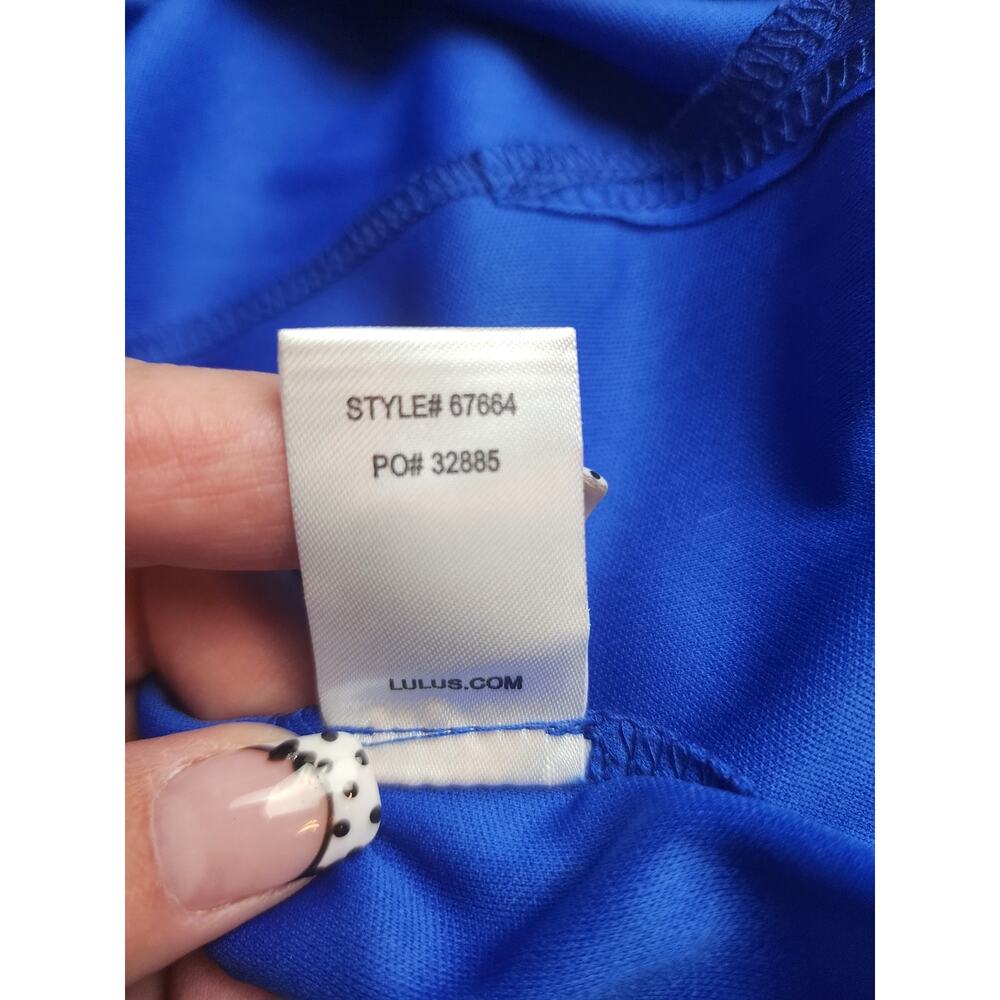 Lulus Dress Womens S Divine Dahlia Royal Blue Midi prom wedding formal cocktail - Picture 13 of 13
